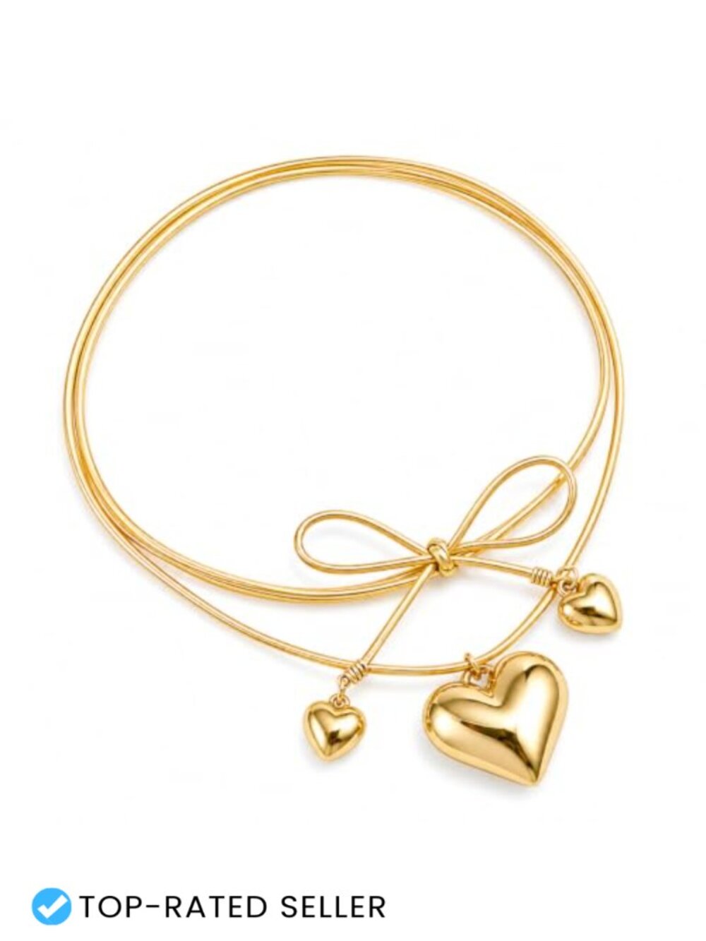 Gold Tie Necklace Heart Locket Pendant Adjustable Cord
